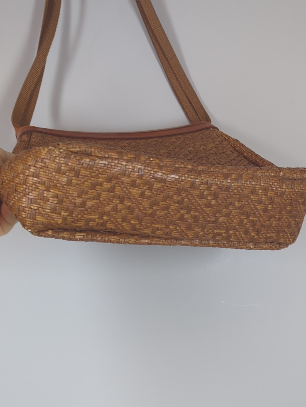 Vintage The trend Woven Straw Shoulder Bag in Brown - Classic Women's Tote - Picture 8 of 9
